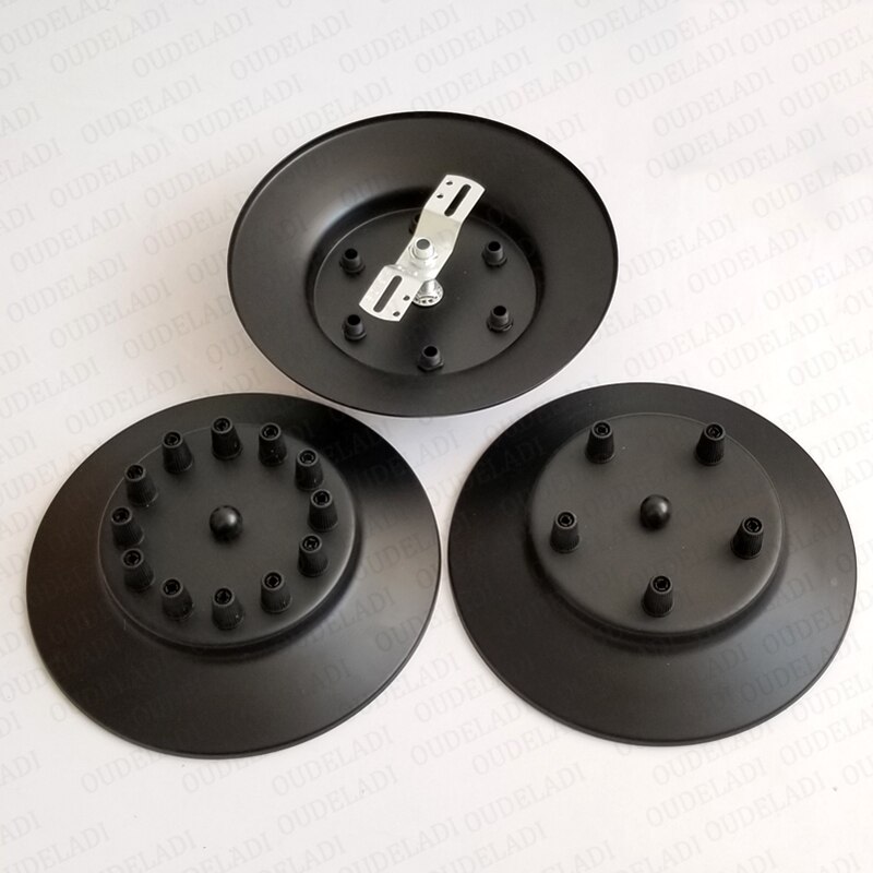 Spin lamp hanglamp plafond schotel retro restaurant bar multi kop accessoire zwarte ijzeren plaat