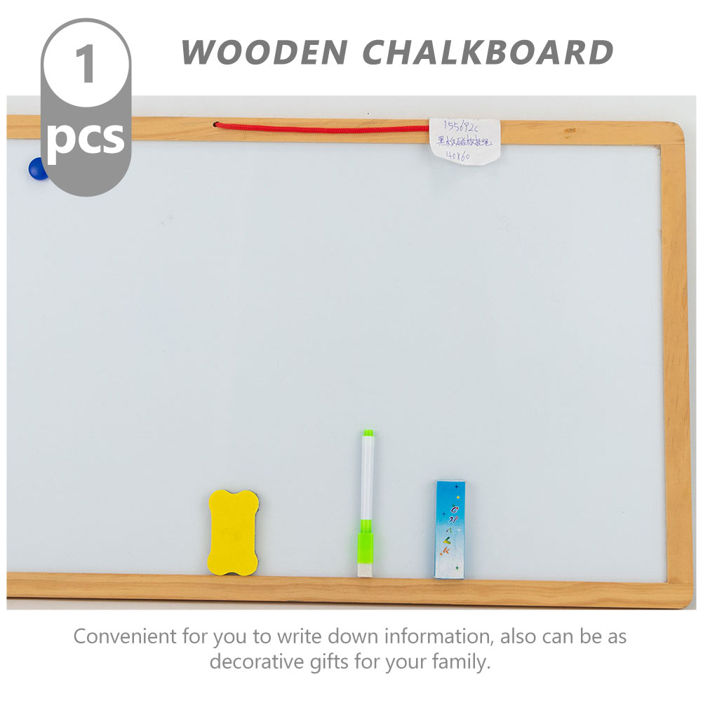Desktop Whiteboard Magnetische Berichtornamenten Dubbelzijdig Houten Koffieshop Krijtbord