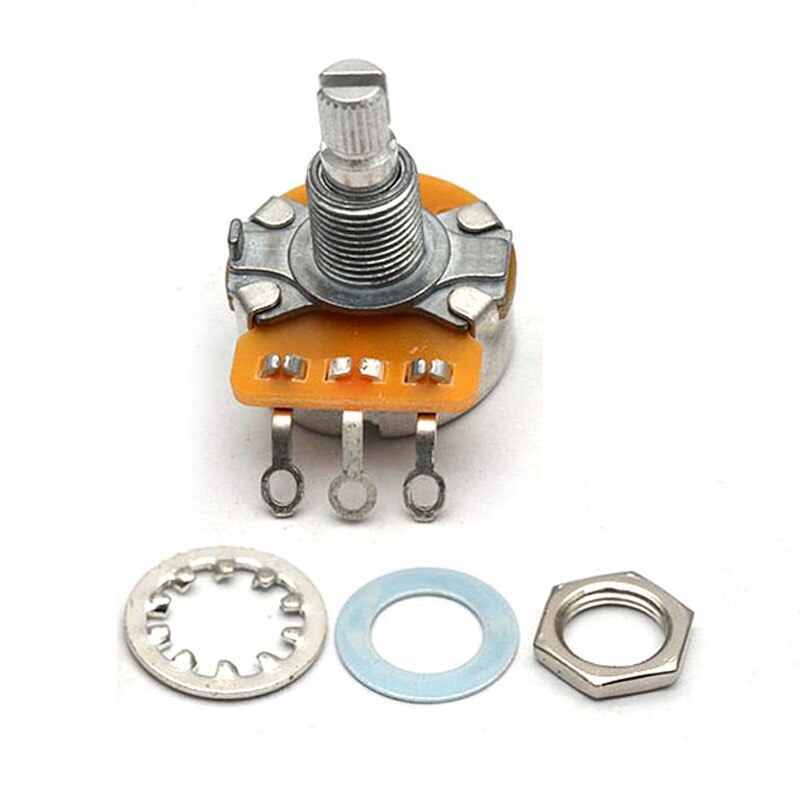 4PCS 250k/500k Brass/Aluminum Shaft Volume Tone Potentiometers CTS Pots Log A or Linear for Electric Guitars