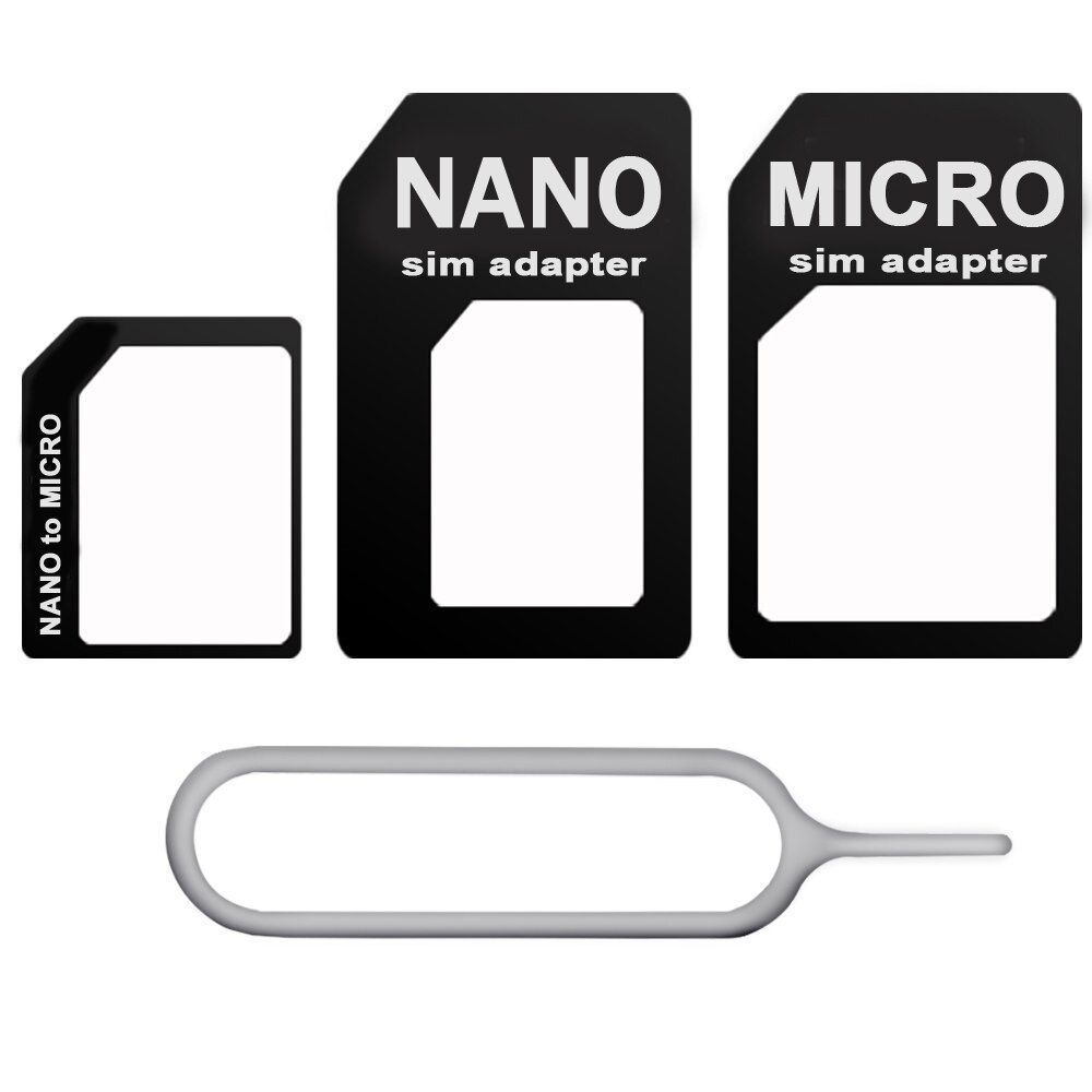 4 in 1 Nano Sim naar Micro Sim-kaart Standaard Sim-kaart Adapter Converter voor S6 S7 Edge Se 7 6 S honor Mobiele Telefoon Accessoires
