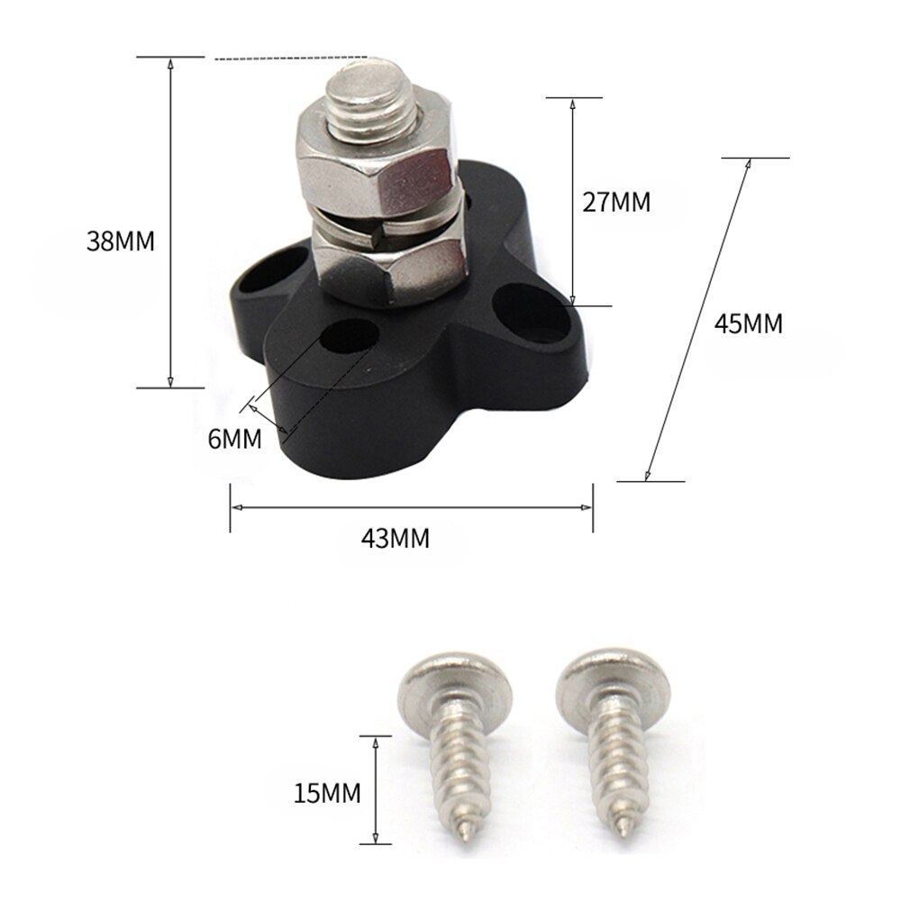 Single Heavy-Duty Terminal Studs with Connecting Bus Bar Power Terminal Blocks Link Negative Car General accessories