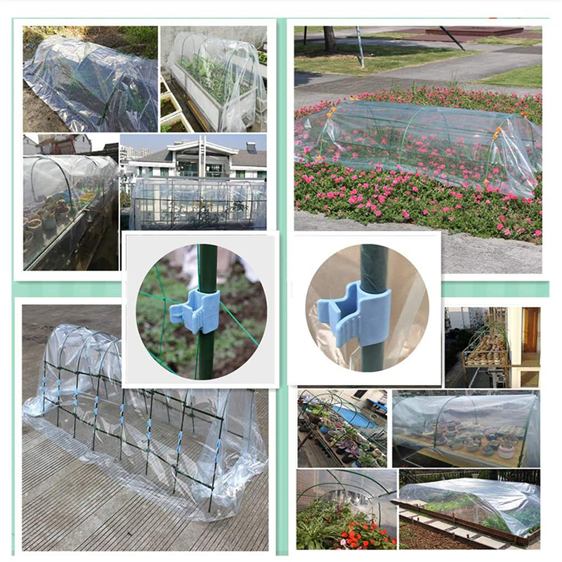 Clamps for Greenhouse Film Row Cover Netting Hoop Clips Frost Blanket for 16mm/0.62 inch Plant Stakes(12 Pack)