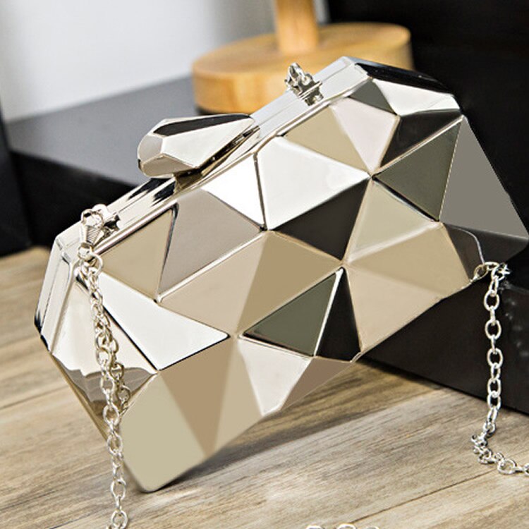 Gold Silber Kupplung Tasche Für Frauen Argyle Sack Haupt Femme Party Hochzeit Kupplungen Taschen Neue Damen Handtasche geldbörse: Silber-