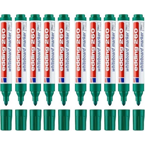 Eddıng White Board Marker Zwart 10 Stuks Briefpapier School Board Marker Kantoor Whiteboard Schoolbord Marker: Green