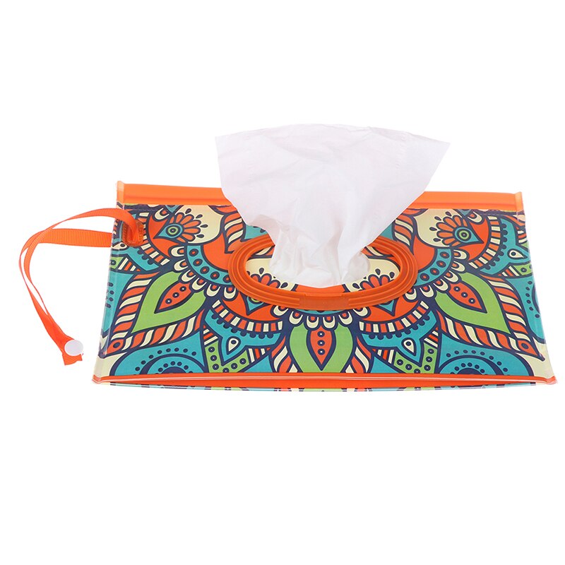 Eco-Friendly Baby Wipes Box Wet Wipe Box Cleaning Wipes Carrying Bag Clamshell Snap Strap Wipe Container Case