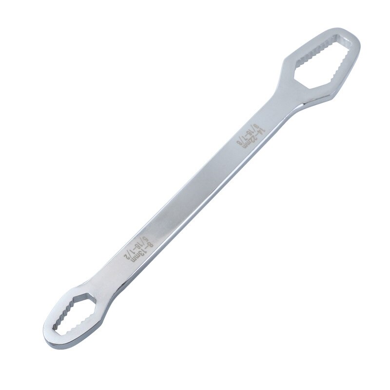 Clé universelle Double tête clé auto-serrant multifonctionnelle 8-22mm clé domestique clé universelle outil à main: Argent