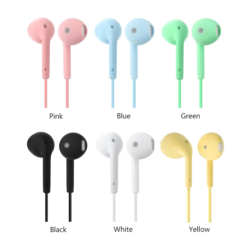 3.5mm Wired Headphone In-ear Super Bass Crack Colorful Headset Earbud with Mic Hands Free Sport Earphone For Android IPhone 5 6