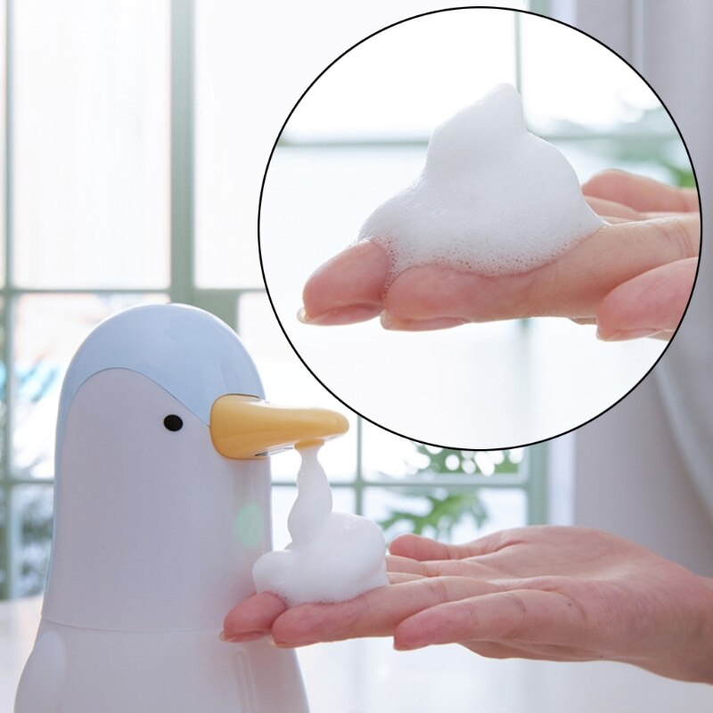 Sød pingvin automatisk sæbedispenser berøringsfri induktion skum boble vaskemaskine til børn køkken badeværelse