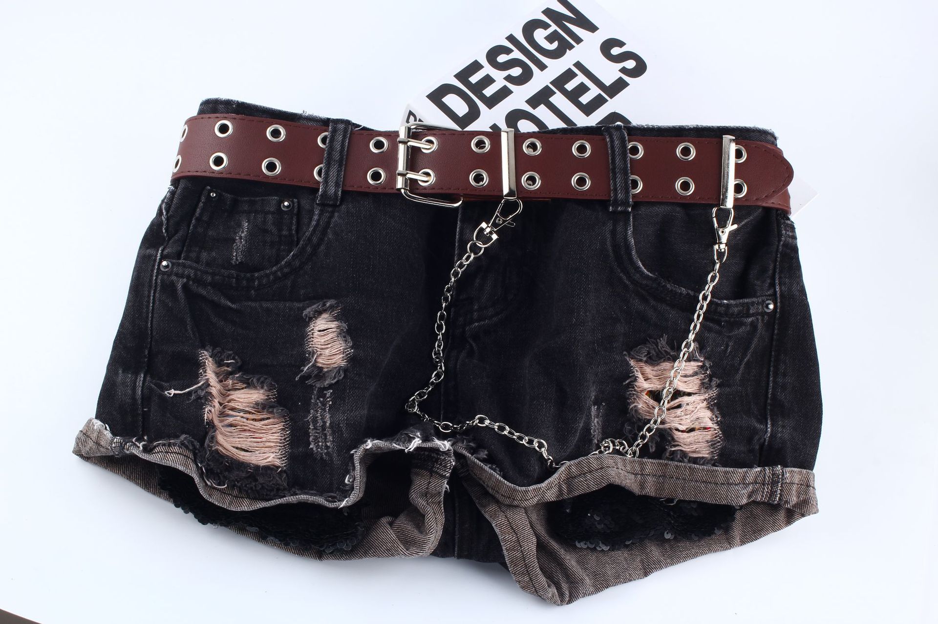 Kvinders bælte imiteret læder pin spænde bælte punk wind jeans individuelle dekorative bælte kæde kvinder bælte