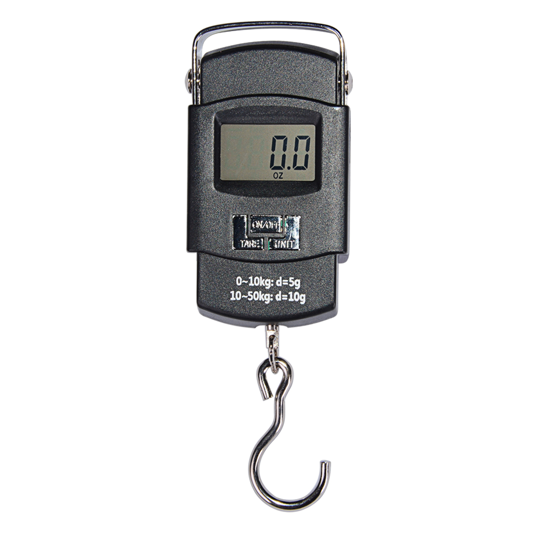 Kalakoukku riippuvaaka 50kg/110lb digitaalinen elektroninen matkatavaravaaka kannettava matkalaukku vaaka käsitelty matkalaukun painotus: 50kg 10g musta