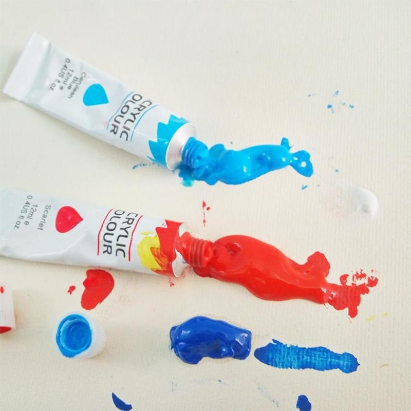 12colors x12ml Acrylic Paint Set Art Tool For Drawing Painted Painting Drawing Student Wall Supplies Pigment Hand Art
