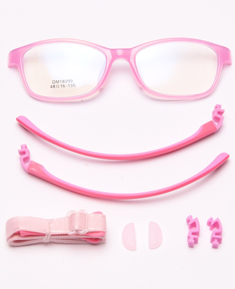 Peekaboo square optical glasses frame kids silicone girls boy child glasses for baby accessories purple blue double color: pink with clear
