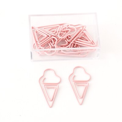 Tutu 10 st/kartong kawaii glass gem söt metall bokmärke dekorativ fil memo klämmor brevpapper  h0321: Rosa