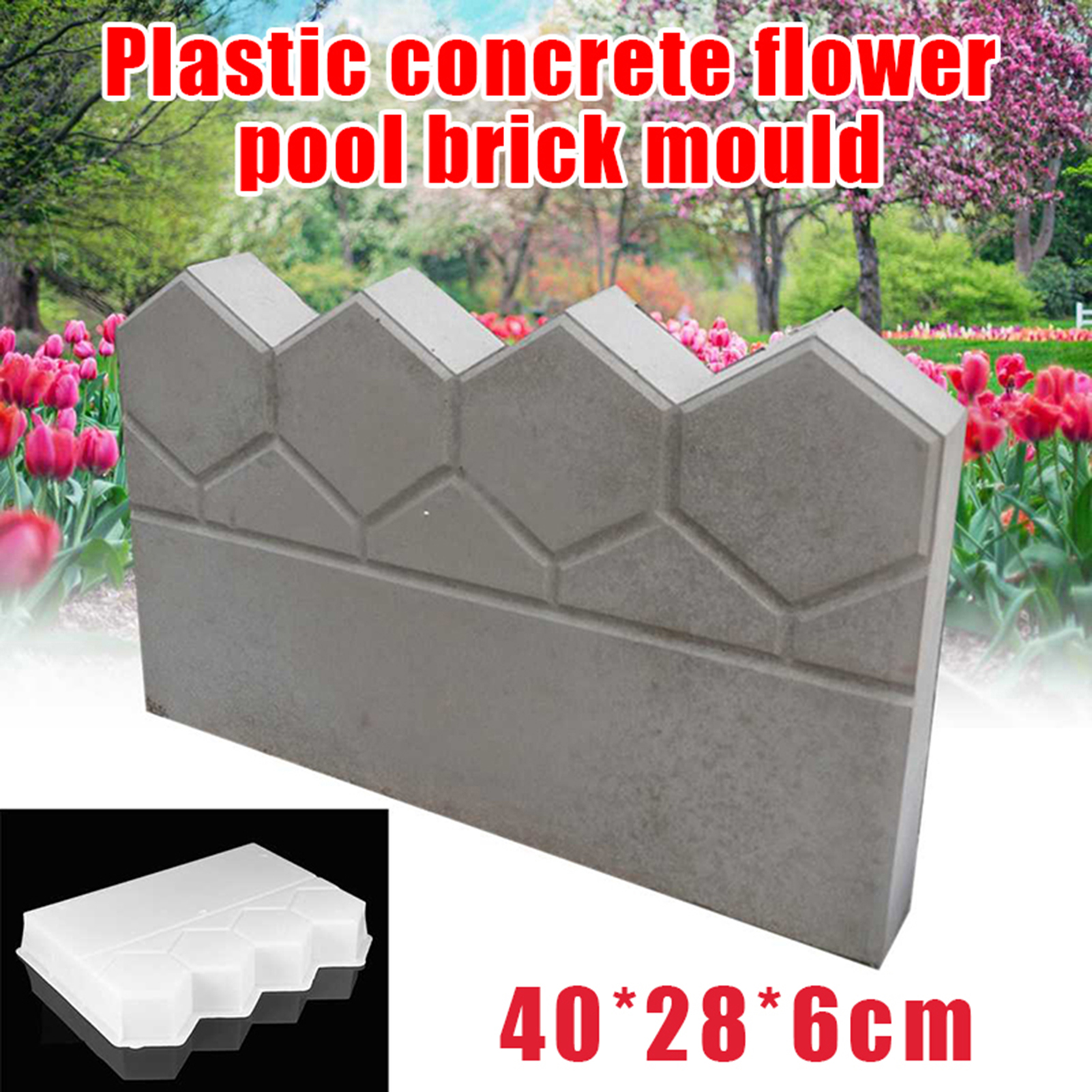 Garden Edging Concrete Molds Easy Operation Yard Paving Moulds for Garden Yard Patio Decoration