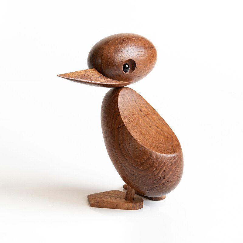 Duck/Duckling Wood for Crafts Animal Figures Wooden Decoration Home Accessorie Living Room Christmas Danish Nordic Desk Ornament: Duck 18cm