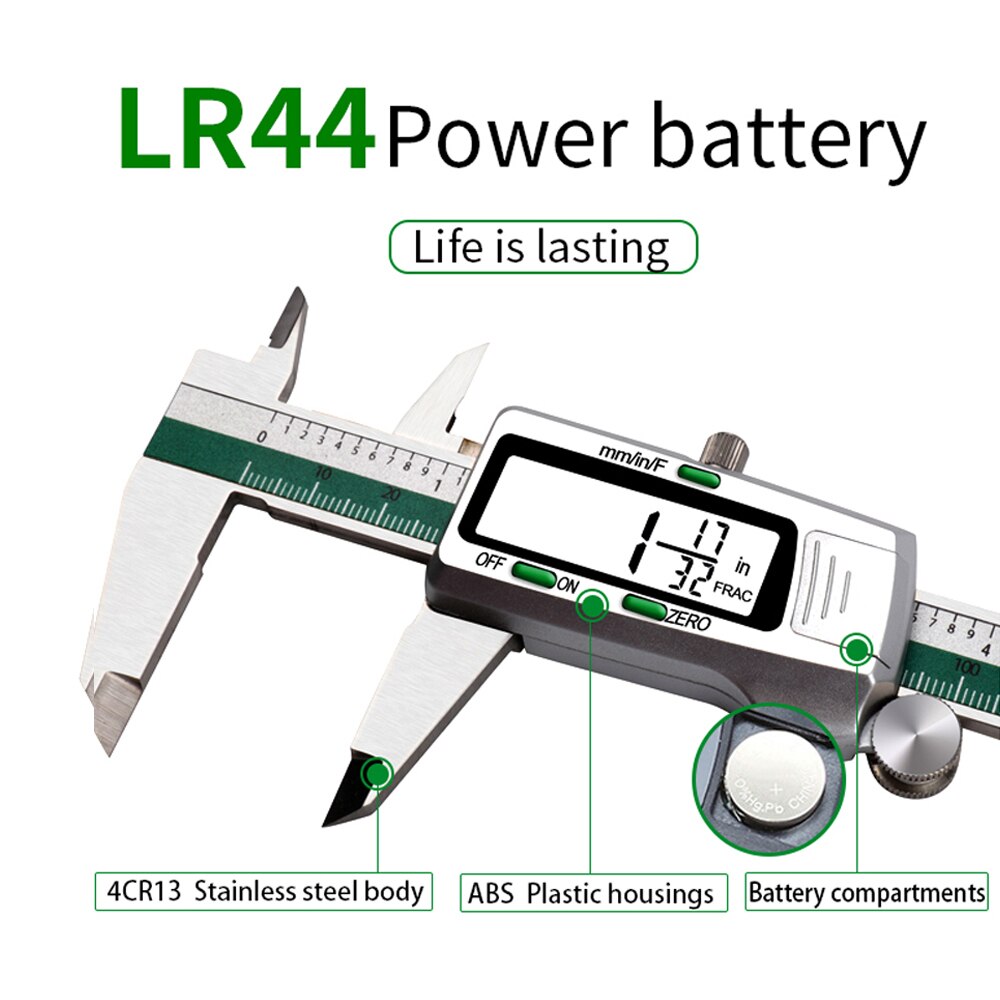 Stainless Steel High Accuracy Electronic LCD Digital Display Slide Caliper Vernier Ruler with Measuring Range of 0-150mm