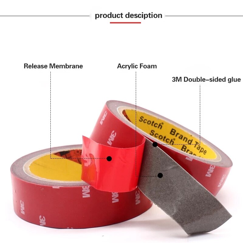 3M Super Sterke Dubbelzijdige Tape Geen Spoor Waterdichte Zelfklevende Acryl Auto Pad Two Sides Sticky Voor Auto home Office School