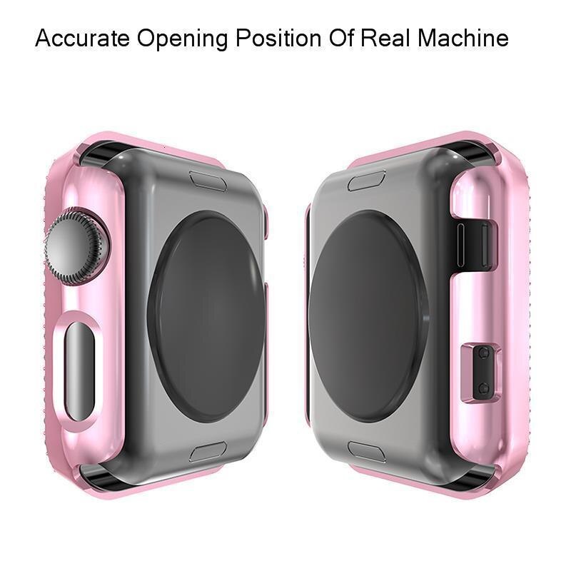 Diamantfodral för apple watch 5 44mm 40mm iwatch series 4 skärmskyddsfodral pc klockfodral för apple watch 3 fodral 38mm 42mm