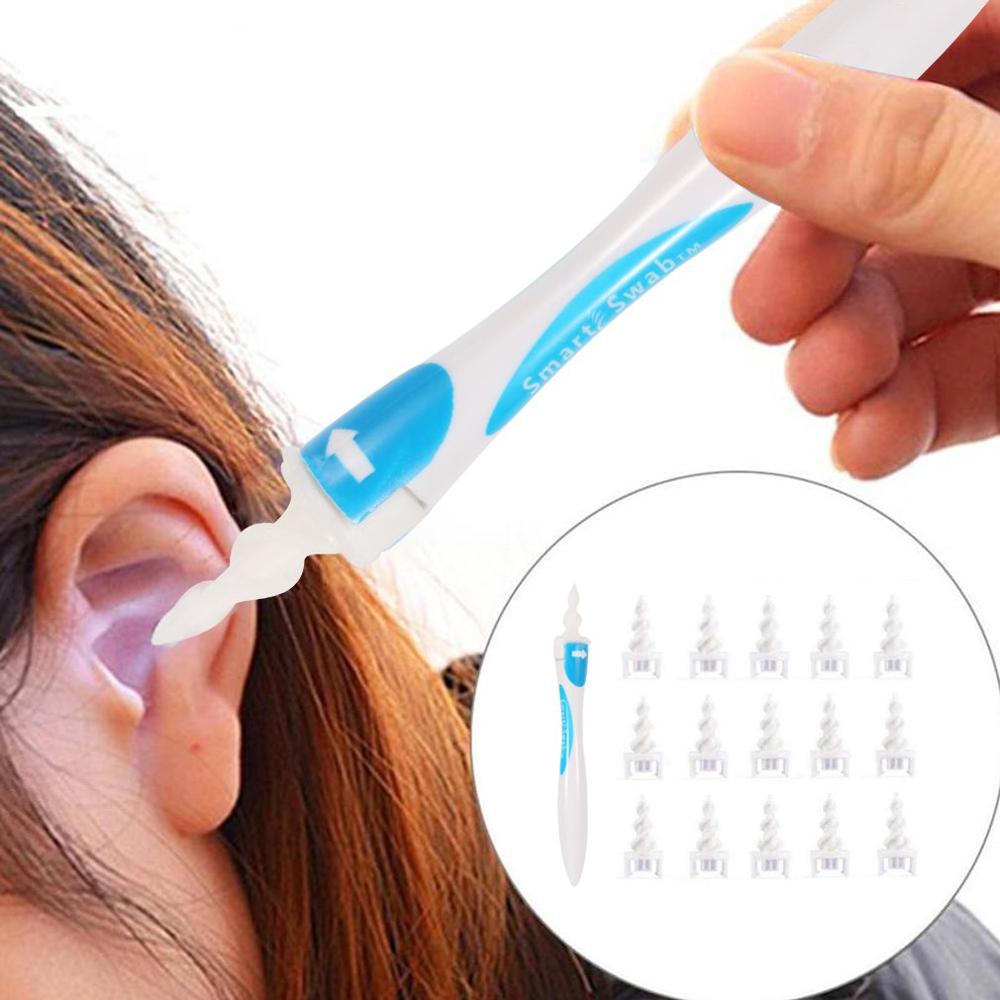 16 Tips Disposable Ear Cleaner Earpick Easy Earwax Removal Soft Spiral Spoon Prevent Ear-pick Clean Tools Ear Care Kit