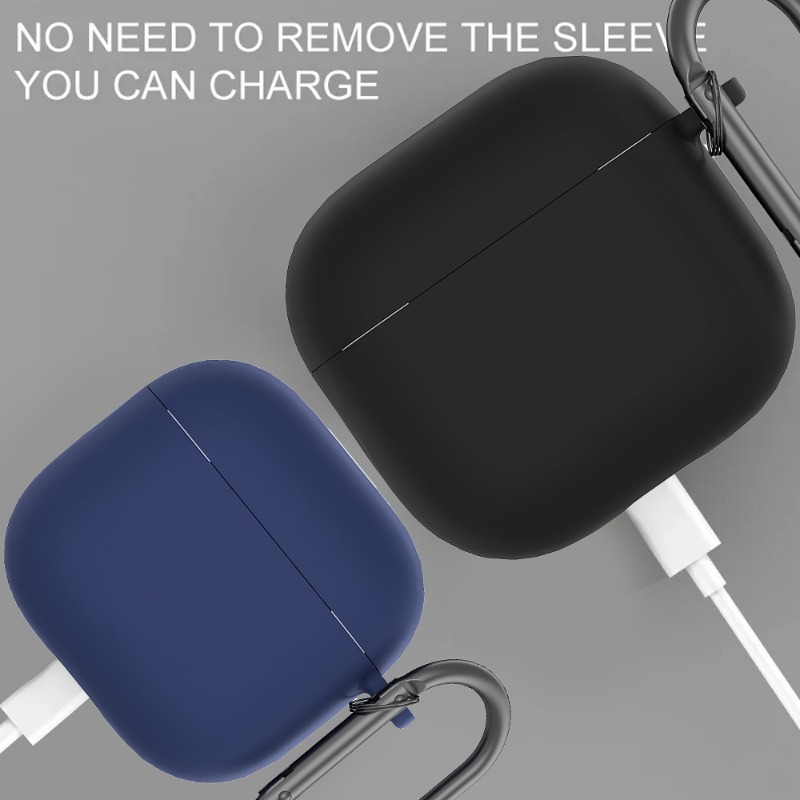 Protège-écouteurs AirPods 4, étui de charge, rangement de protection en caoutchouc souple avec porte-clés, coque anti-rayures