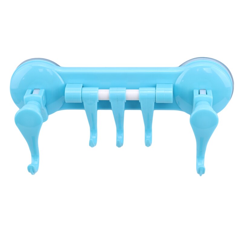 Zuignap Krachtige Handdoekenrek Vacuüm Combinatie Naadloze Keuken En Badkamer Multifunctionele Plastic Rij Hanger: blue