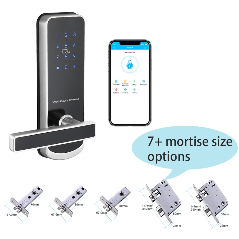 Bluetooth elektronisk dørlås med app wifi smart berøringsskjermlås digital safe kode tastatur dødbolt for hjemmeleilighet