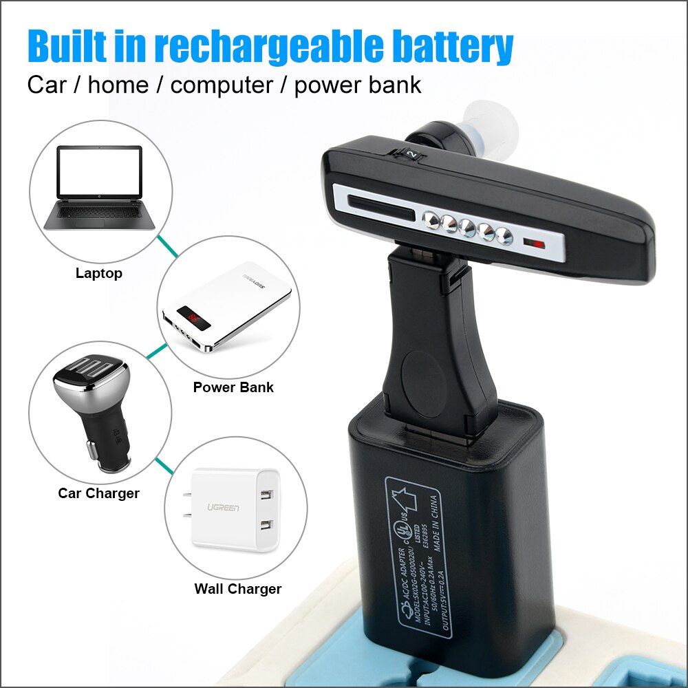 Rz Gehoorapparaat Mini Oor Geluidsversterkers Verstelbare Oplaadbare Bluetooth Stijl Usb Tone Hoortoestellen Geschikt Voor Dove/Ouderen