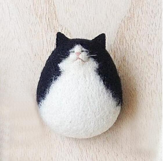 Novice Cat Wool Felt wool needlepoint kit wool felt needle felting decoration craft needlecraft: S