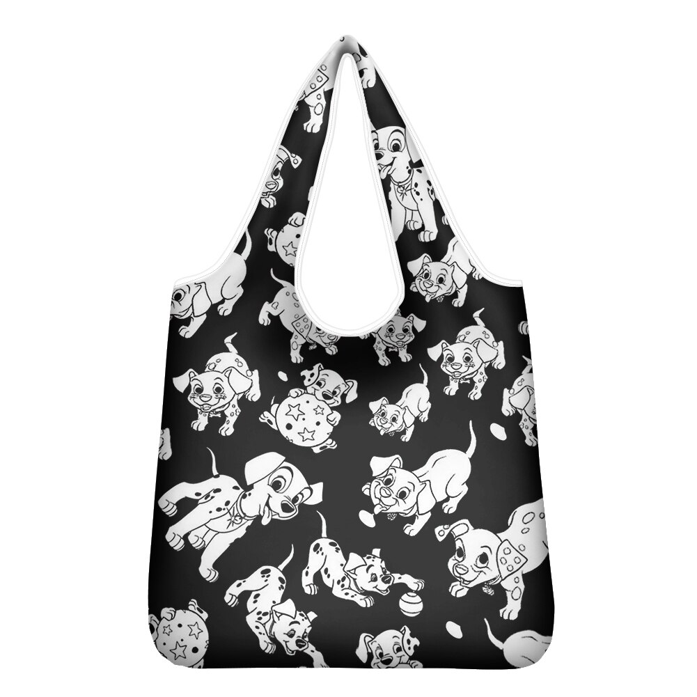 Dalmatian Dog Reusable Folding Shopping Bags Grocery Bag Large Size Eco Portable Shoulder Handbag Polyester Travel Tote Bag: ZLH1156KO