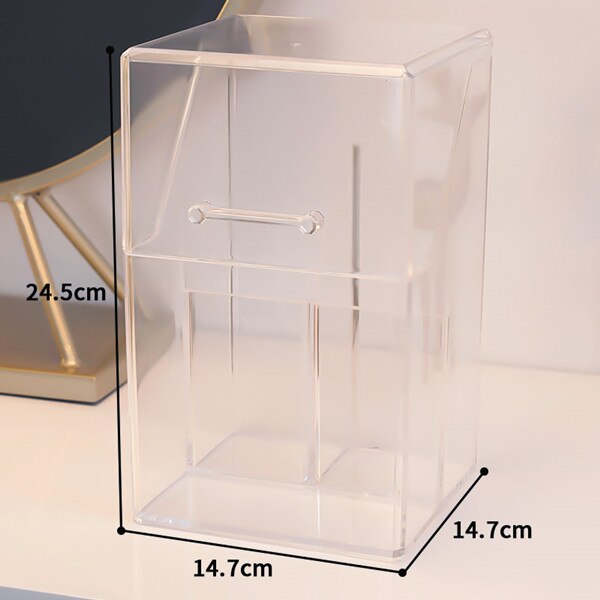 Caja de plástico para almacenamiento de brochas de maquillaje, organizador transparente con tapa, con cuentas de 500g, estuche para lápices de cejas y belleza: Box A