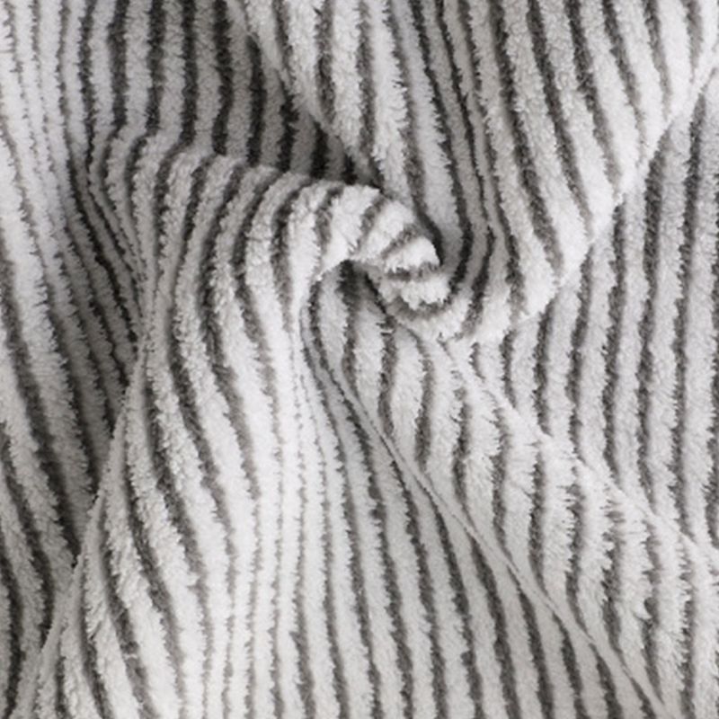 Hair Towel Wrap Gray Striped Quick Drying Shower Turban Cap with Button Absorbent Anti-Frizz Bath Hat