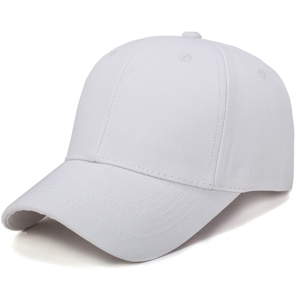 Gorra de béisbol de Color sólido, negra, Snapback, sombreros, ajustada, informal, Hip-Hop, sombreros para hombres y mujeres: White 
