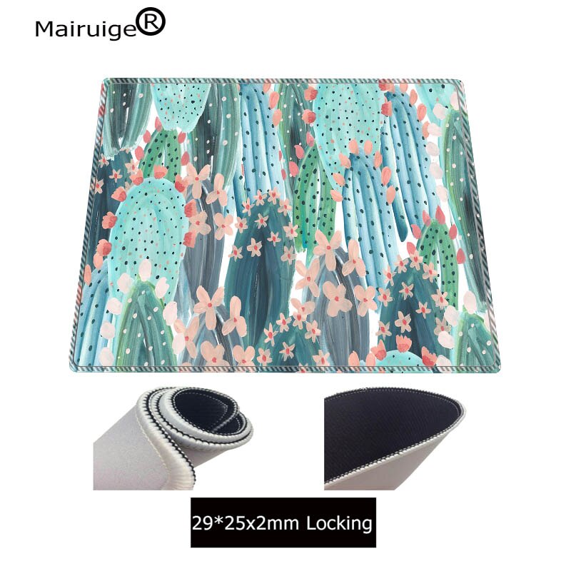 Mairuige 90X40CM Spotted Flower Cactus Gaming Large Locking Edge Mouse Pad Computer Waterproof Mousepad Best Mats for Gamer: 250x290X2MM