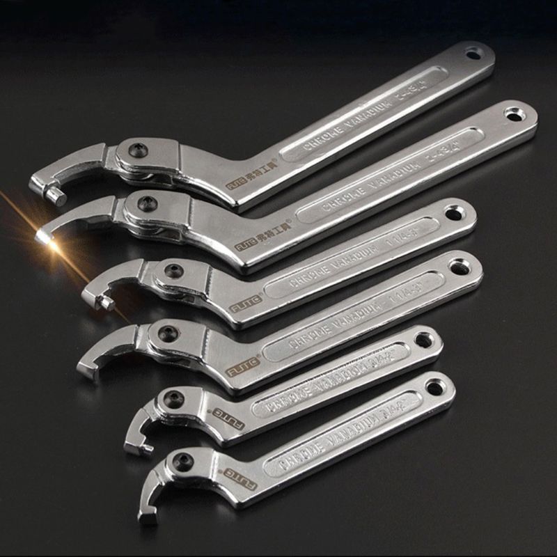 Chroom vanadium verstelbare haaksleutel sleutel ronde vierkante kop handgereedschap moeren