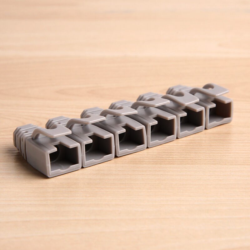 AMPCOM RJ45 Ethernet Network Cable Strain Relief Boots Cable Connector Plug Covers for CAT5 CAT5e CAT6 (Plastic): 30pcs / Gray