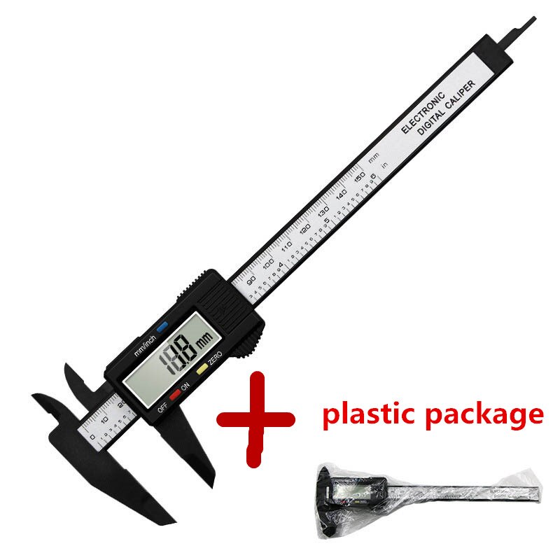 150mm 0.1mm Electronic Digital Caliper Carbon Fiber Dial Vernier Caliper Gauge Micrometer Ruler Caliper Digital Carpenter Tools: 1