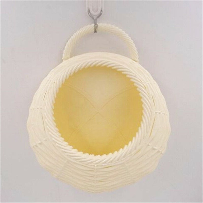 Panier de fleurs mural de jardin grande taille panier de fleurs en rotin fait main pot de fleurs en osier rustique nid d'oiseaux pot suspendu