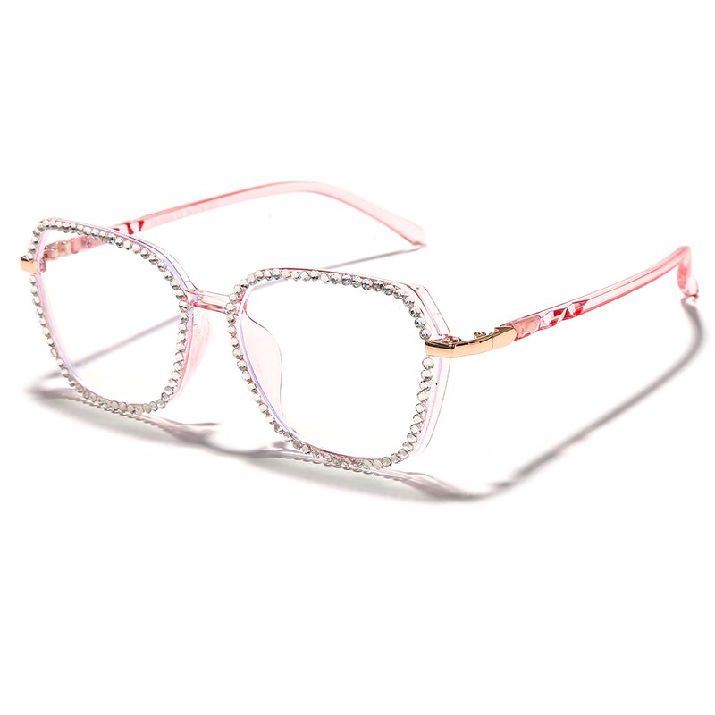 Diamond Eyeglasses Eye Protection Bluelight Glasses Women Luxury Rhinestone Eyeglass Optical Reading Glasses Clear Sunglasses