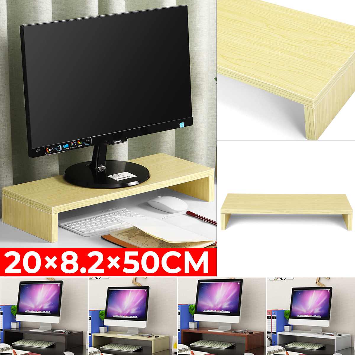 Moniteur de bureau support Riser écran d'ordinateur Riser ordinateur portable support d'ordinateur portable organisateur de stockage pour ordinateur de bureau