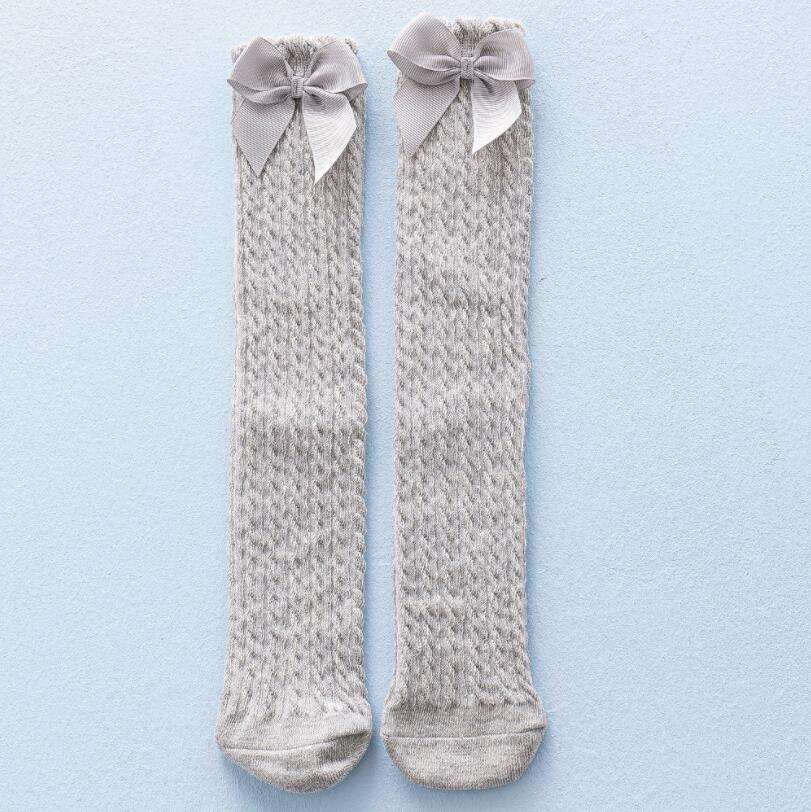 Zacht Ademend Meisjes Kniekousen Zomer Cozy Mesh Buis Sokken Voor Meisjes Kleding Peuter Beenwarmers Skarpety/meias: grey