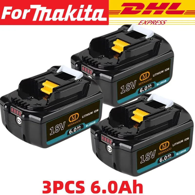 For Makita 100% Genuine 18V 6.0Ah/5.0Ah Li-ion Battery BL1860B BL1830 BL1850 BL1860b for Power Tools🔋