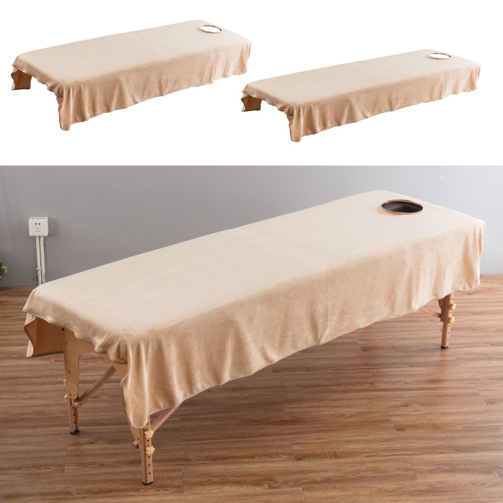 2 Stuks Flanel Massagetafel Lakens Spa Bed Cover Doek Met Gat 31x7 5/47x75inch