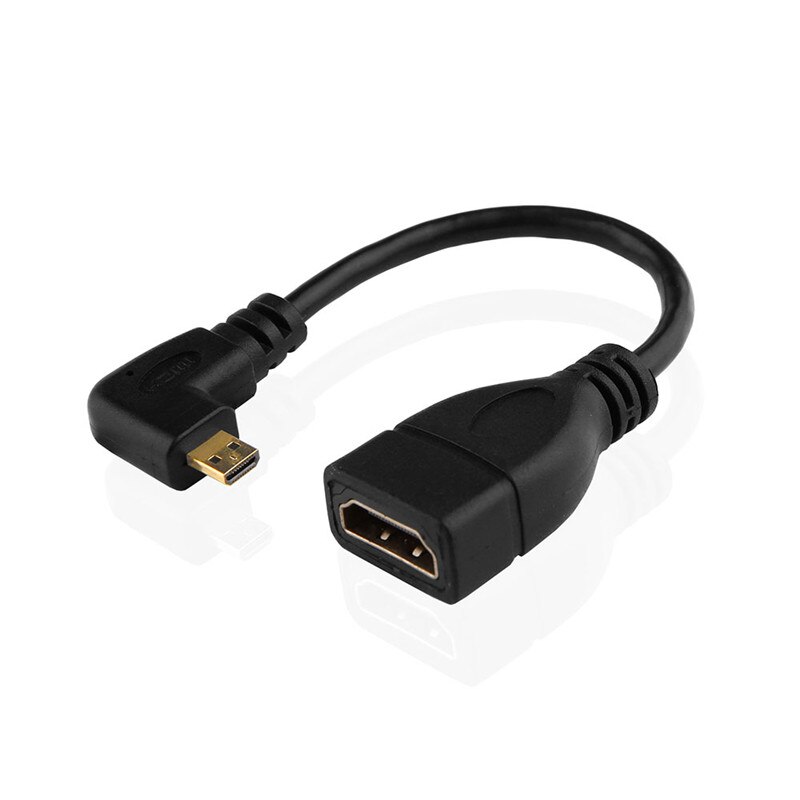 Micro Hdmi-Compatibel Male Naar Hdmi-Compatibel Vrouwelijke Adapter Kabel Links Hoek 90 Graden Hdmi Converter Code Voor hdtv Projector