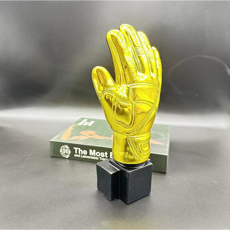 FußBall-Trophäe, goldene Handschuhe, Trophäe für Fußballfans, Souvenir, Torwart-Trophäe, goldener Handschuh, Auszeichnung