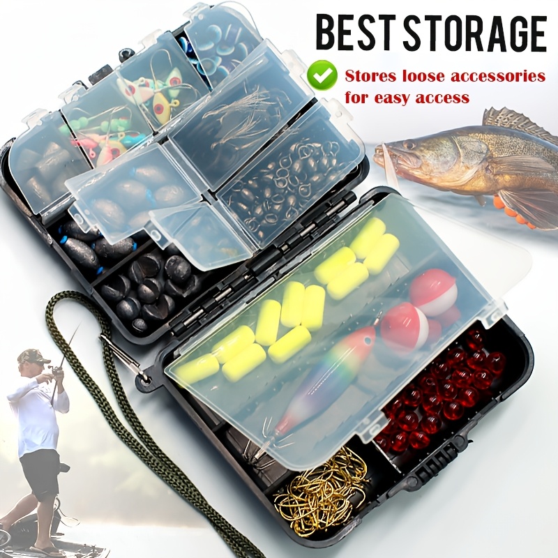 TAKBAS 1PC Small Fishing Tackle Box, Plastic Portable Organizer, Hooks Lure Baits Storage Box Containers For Storing Swivels Jig