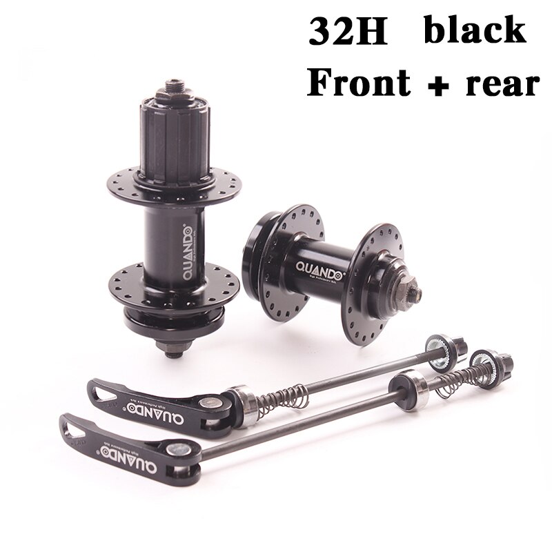 QUANDO-espaciador de buje de bicicleta, con orificios 32 36H, para bicicleta de montaña MTB, Cassette delantero y trasero, rueda libre y freno de disco de 6 pernos: 32H Black a pair