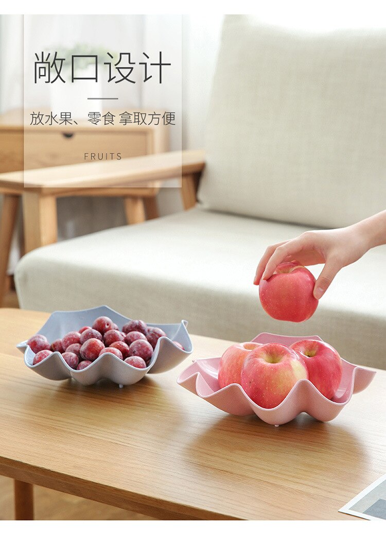 Candy Snacks Nuts Seeds Dry Fruits Plastic Plates Dishes Bowl Breakfast Tray Home Kitchen Supplies Fruit Organizer Storage