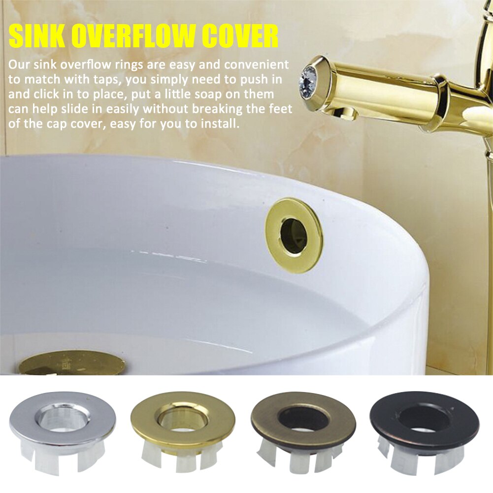 Drain Cap Kitchen Easy Install Household Ring Smooth Replacement Parts Bathroom Basin Faucet Six Foot Sink Overflow Cover Insert