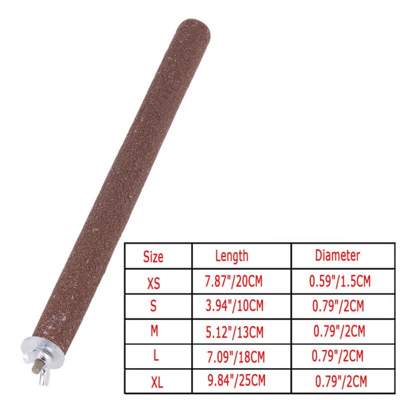 Wood Grinding Claw Stick Parrot Stand Rod Birdcage Supplies Parrot Molar Bar Bird Nest Scrub Station Bar Bird Toy Random Color