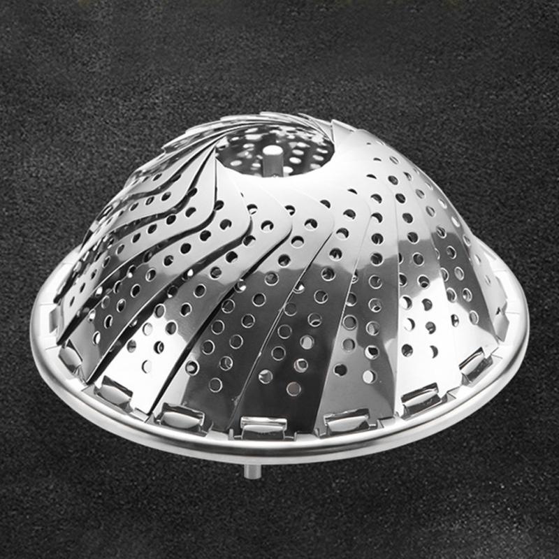 Folding Dish Steam Stainless Steel Food Steamer Basket Mesh Vegetable Cooker Steamer Expandable Pannen Kitchen Tool: Default Title